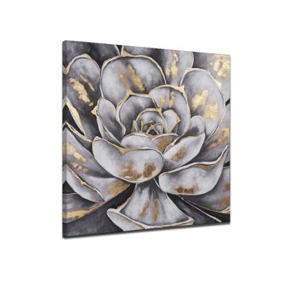 China New Arrival Modern Golden Flower Oil Painting Handmade Canvas Art For Home Wall Decoration for sale