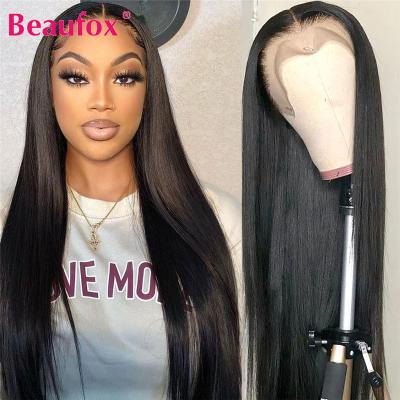 China Beaufox STRAIGHT 2021 Cheap Pre Plucked Remy Straight Human Hair Lace Front Wigs With Baby Hair Lace Frontal Wig For Black Women for sale