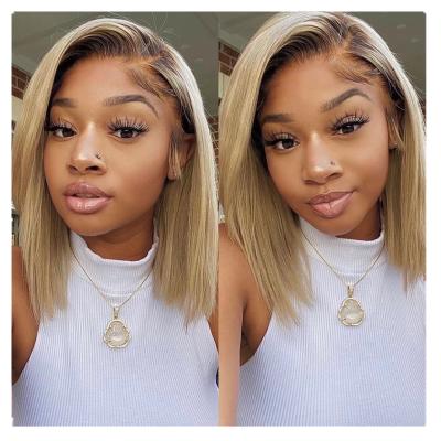 China Beaufox Straight Blonde Colored Short Hair Wigs For Black Women Hair Lead Closure Wigs Lace Front Wig for sale