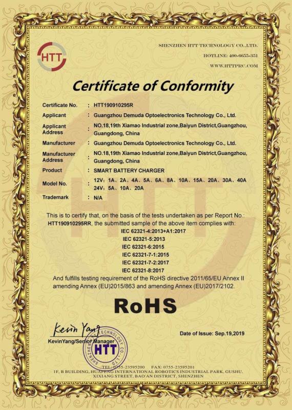 RoHS - Guangzhou Demuda Optoelectronics Technology Co., Ltd.