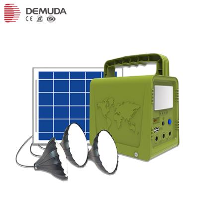 China Small Portable Solar System 5W Green Light Kit Home Solar Panel Light Generator For Home Outdoor Camping for sale