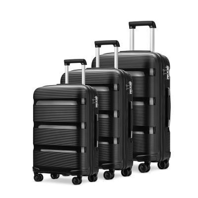 China Factory Customized Design 3pcs pp Suitcase Manufacturer Carry On Trolley Luggage pp for sale