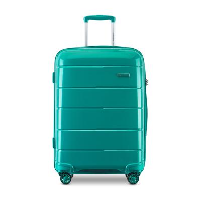 China Unbreakable PP Hardside PP Spinner Wheels Luggage 3pcs Set Suitcase For Travel for sale