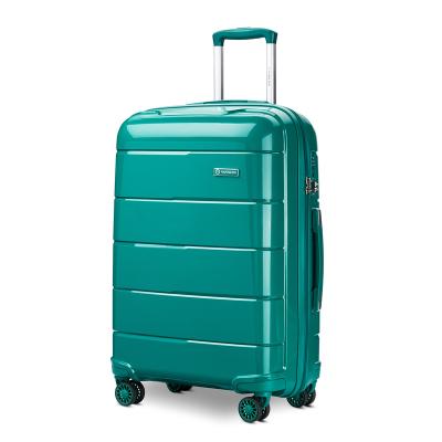 China Unbreakable PP Hardside PP Spinner Wheels Luggage 3pcs Set Suitcase For Travel Hard Luggage Best Brand for sale