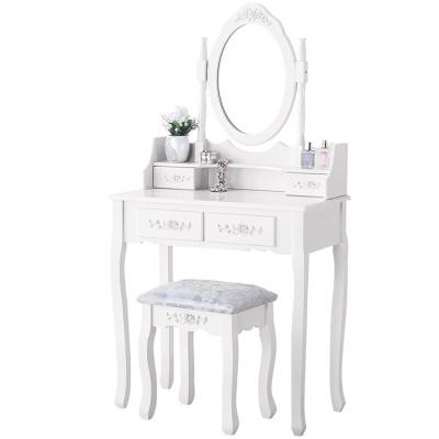 China Wholesale Modern Style Light Luxury Dresser Factory Wooden Makeup Dressing Table Set for sale