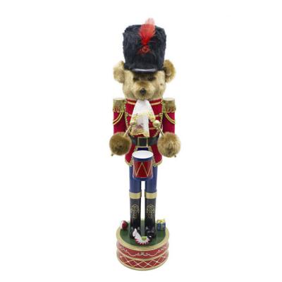 China Custom Handmade Cute Festival Decoration 2021New Christmas Decorations 24 Inch Bear Nutcracker Dolls for sale