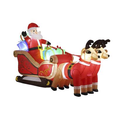 China Holiday Decorations 6FT Customized Inflatable Decoration Santa Sleight With 2 Reindeer for sale