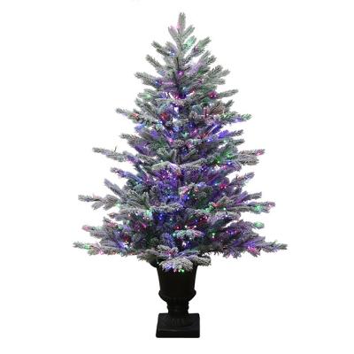 China Holiday Decorations Pre-lit Kelford Fir PE / PVC Assembled Potted Christmas Tree for sale