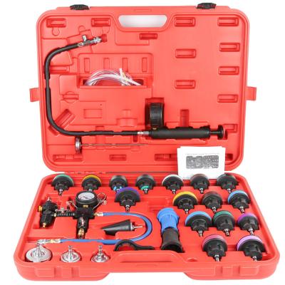 China 27 Pieces High Quality Universal Pressure Tester Car Radiator Car Detector Leak Tank Water/Cooling System Pressure Test Kit for sale