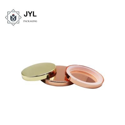 China Dustproof RoHs Flat Metal Candle Lids , Rustproof Rose Gold Candle Jar Lids for sale