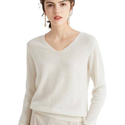 China Custom Pure Anti-wrinkle Women's Sweater Pullover Winter Knit 100% Wool Cashmere Sweater for sale