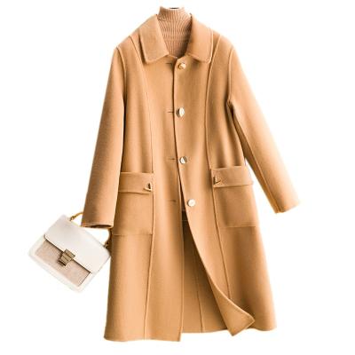 China Chinese Factory Women's Winter Coat 100% Full Wool Cashmere Blend Wool Coat Anti-wrinkle for sale