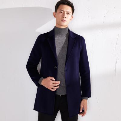 China Latest Design Breathable High Quality Men's Long Ditch Overcoat Winter Coat Woolen Men Coat for sale