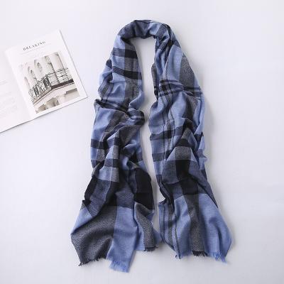 China European American high quality ladies autumn and winter fashion plaid scarf 100% pure cashmere scarf for sale