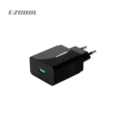 China Mobile Phone EZCOOL QC3.0 CE RoHS Certificate Adapter Single USB Wall Phone Charger Portable USB Earphone Compatible Charger Camera Devices for sale