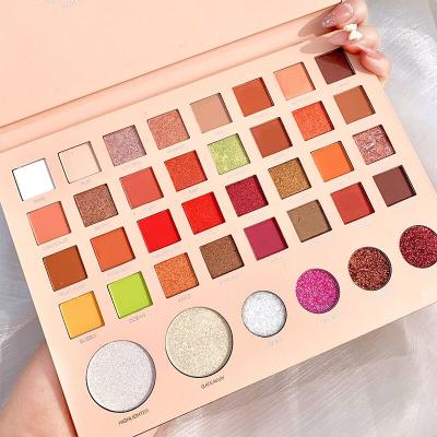 China High Shimmer 38 Waterproof Natural Colors Pigment Makeup Shimmer Private Label Rainbow Eyeshadow for sale