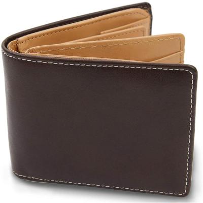 China 2021 Custom RFID High Quality Men's Wallet Leather Pocket Purse Bifold Vegetable Tanned Leather Coin Pocket Wallet For Men for sale