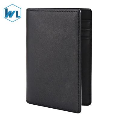 China Wholesale RFID Blocking PU Leather Wallet For Men Full OEM Logo Branded A Grade Cowhide Grain Name Bag Card Holder Wallet for sale