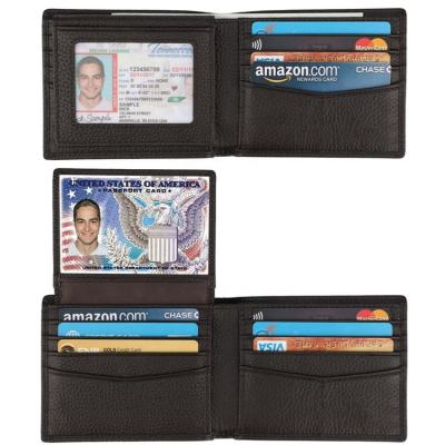 China RFID OEM Vintage Brown Leather Minimalist Rfid Blocking Card Holder Mens Wallet for sale