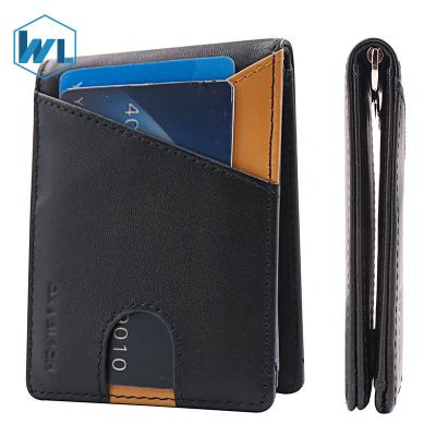 China The Original Luxury Premium Thin Genuine Leather Dollar RFID Small Handcraft Money Clipper Wallet For Men Suppliers for sale