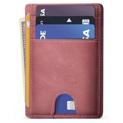 China Men 2021 OEM NATIONAL Logo Color Business Wallet Custom Rfid Protection With ID Window Credit Card Holder Genuine Leather Wallet for sale