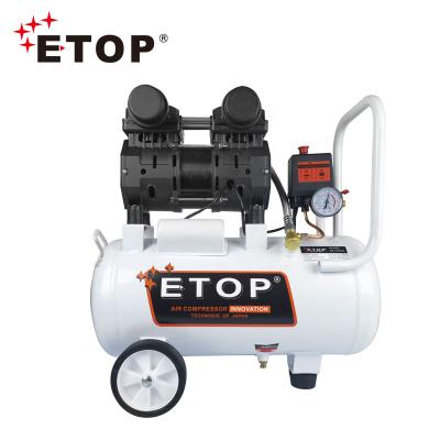 China ETOP Oil Free Manufacturers Beat 9 24 30 Different 50L Air Compressor Mobile Oil Free Air Compressor Optional Accessories for sale