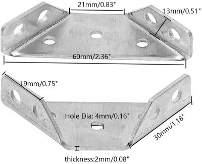 China Reinforced Angle Stainless Steel Connector Thickened Fixed Panel Multifunctional Corner Furniture Stainless Steel Three Sides Code Right Angle Connector for sale