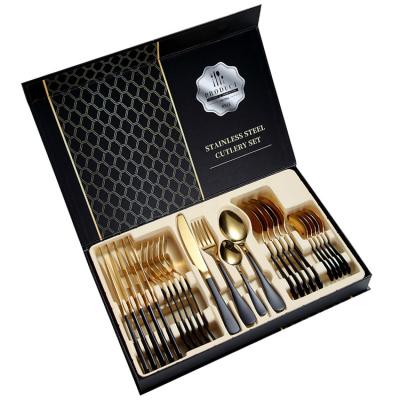 China Viable High Quality Cutlery Sets Stainless Steel Silver Gold Cutlery Set Gold Cutlery for sale