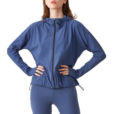 China 2022 New Nylon Zipper Sunscreen Fitness Clothing Casual Loose Cardigan Breathable Hooded Training Running Clothes for sale