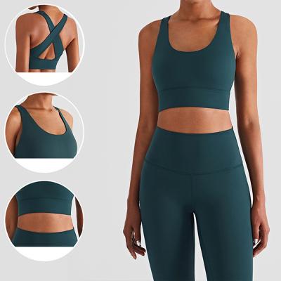 China Wholesales Sports Bra Women's Breathable Yoga Vest Sweat-wicking Plus Size Gym Sports Yoga Bra for sale