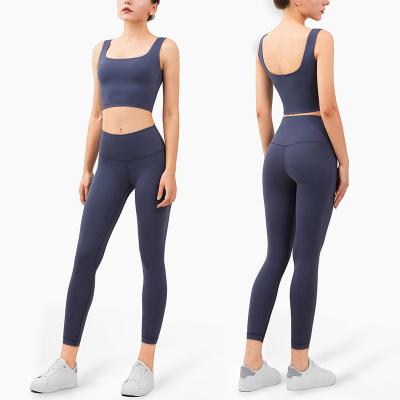 China Two-piece set women's sports full suit women's sports hip lift peach underwear shockproof pants fitness shockproof for sale