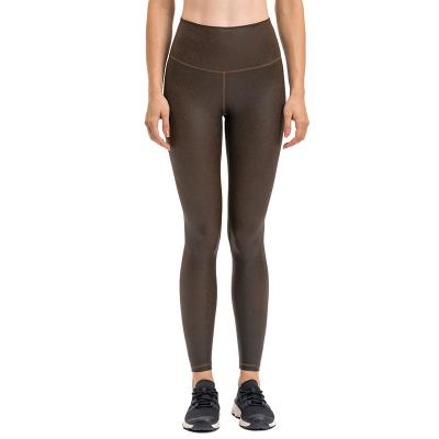 China High Quality Tan Naked Women Yoga Pants Breathable High-waist Butt-lifting Tight Elastic Sports Fitness Pants for sale