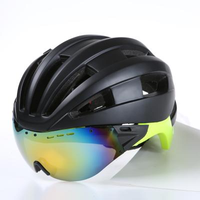 China Compounds Adults Cycling Helmet Sunglasses Protect Magnetic Glasses Helmet Bicycle Cycling Helmet for sale