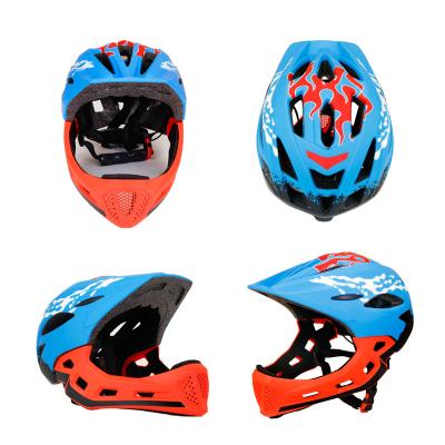 China Reflective Unisex Adjustable Mountain Bike Mtb Helmet Full Compounds Child Face for sale