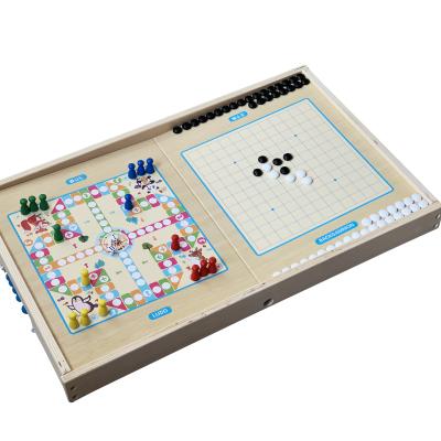 China Entertainment LANDER-MAN 2022 3 in 1 Colorful Baby Toy Board Games Interactive Wooden Board Table Games for sale