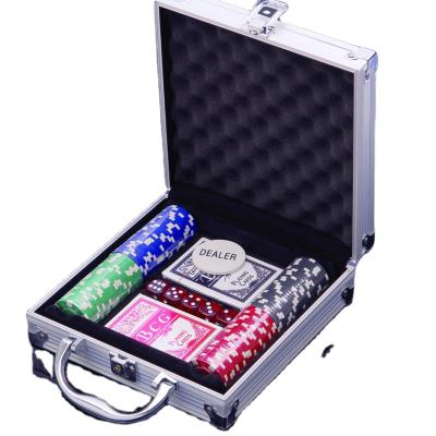 China ABS LANDER-MAN 100 Pcs Casino Poker Chips Set With Aluminum Case Texas Poker Chips for sale