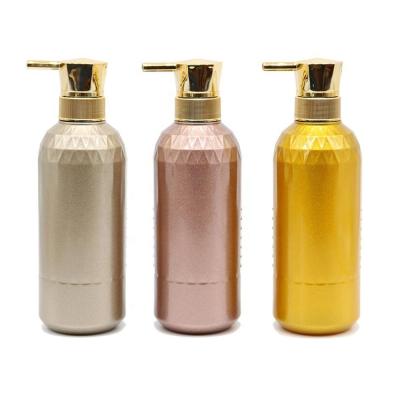 China Winnerkgy Gold 17oz Pet Body Lotion Bottle Shampoo Shower Gel Eco-friendly Plastic Bottle 500ml With Pump for sale