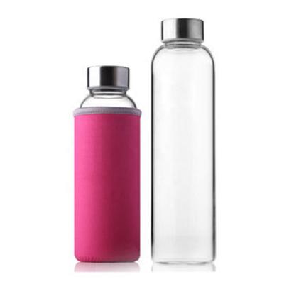 China Amazon Sustainable Hot Products Sport Glass Water Bottle Silicone Sleeve for sale