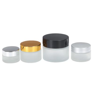 China Recyclable Cosmetic Empty Packaging 5g 10g 15g 20g 30g 50g 100g 240g Glass Make Up Whitening Cream Jar for sale