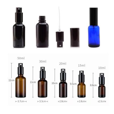 China Recycled Recyclable 2 oz Rounded 5ml 5ml 1oz Blue White Mist 20ml 10ml 30ml 50ml 10ml 100ml Black Clear Amber Frosted Spray Glass Bottles for sale