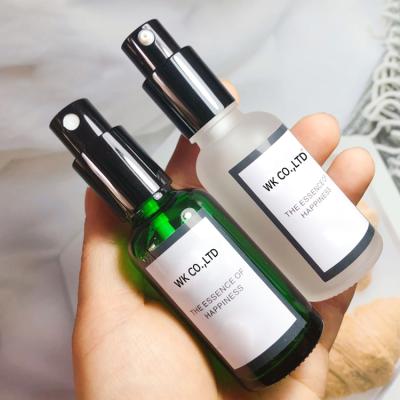 China Cute 5ml 10ml 20ml 30ml 50ml 100ml Recyclable Green Facial Toner Remover Perfume Glass Spray Cosmetic Cleansing Bottle For Skin Care for sale