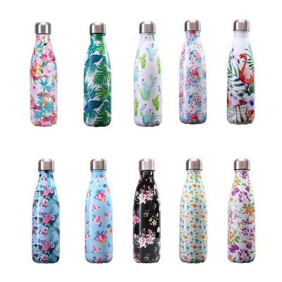 China Customized 500ml Viable 750ml New Double Wall Sublimation Design 18/8 Stainless Steel Sport Cola Water Bottle for sale