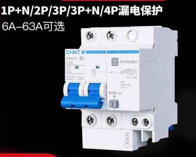 Cina interruttore di dispersione verso terra 6~63A, interruttore elettrico 1 2 3 4 P AC230/400V in vendita