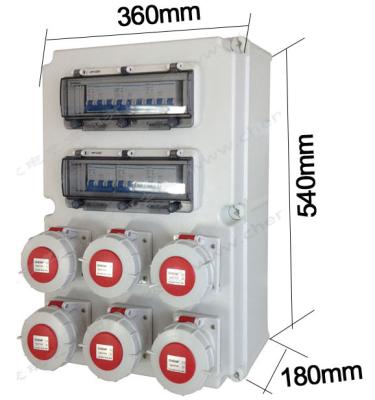 China Kombinierter industrieller Sockel IP66 32A machen Verteilerkasten wetterfest zu verkaufen