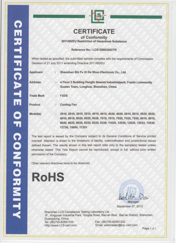 RoHS - Shenzhen Fuxi Deshuo Electronics Co., Ltd.