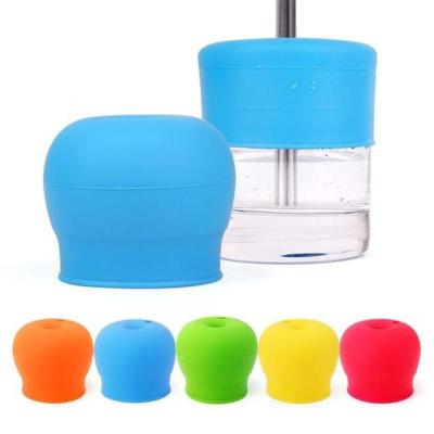 China Non Puddle Around Shaped Soft Silicone Cup Lid Cap Spout Spout Soft Water Bottle Mouth Cover for sale