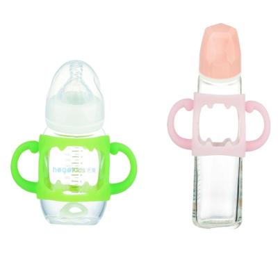 China Universal Soft Wide Mouth Grip Free Wide Handle Silicone BPA Feeding Bottle Multicolor Heat Resistant Baby Bottles Accessories for sale