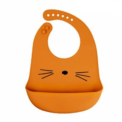 China BPA Free Silicone Baby Toddler Adjustable Waterproof Bibs Cartoon Food Feeding Catcher for sale