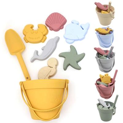 China Sand Toys Silicone Sand Beach Toys Kids Sandbox Set Summer Soft Sand Mold Toys Set for sale