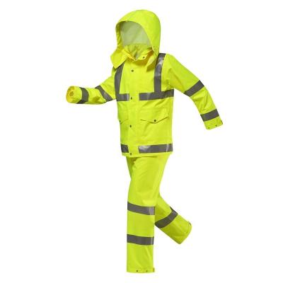 China 100% High Quality Waterproof PU Traffic Police Raincoat Jacket and Pants /Windproof/Eco-friendly/Durable/Soft Tianwang Oxford for sale